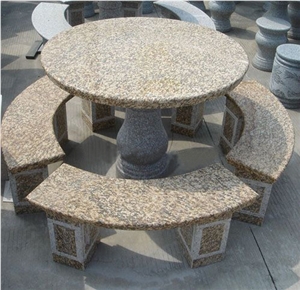 China Granite Table and Bench, Garden Table and Bench,Outdoor Table and Bench, G603 Grey Granite Garden Tables