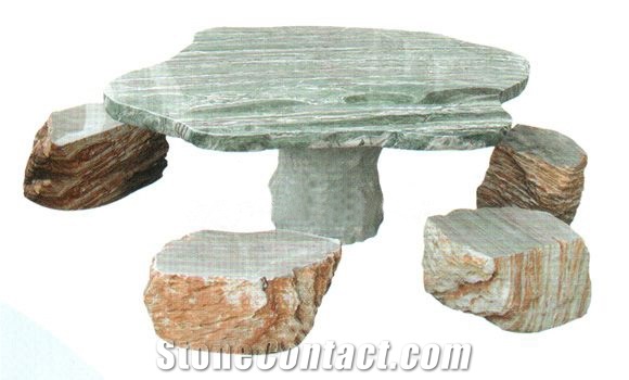China Granite Table and Bench, Garden Table and Bench,Outdoor Table and Bench, G603 Grey Granite Garden Tables