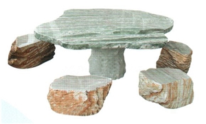 China Granite Table and Bench, Garden Table and Bench,Outdoor Table and Bench, G603 Grey Granite Garden Tables