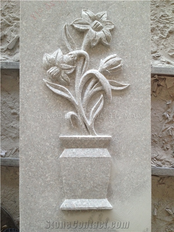 G635 Flower Design Handmade Building Ornaments, G635 Granite Building Ornaments