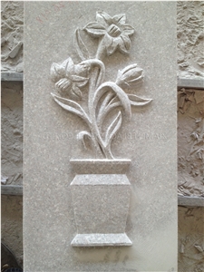 G635 Flower Design Handmade Building Ornaments, G635 Granite Building Ornaments