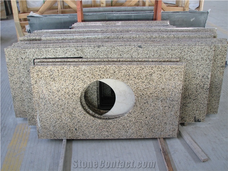 G682 Sunset Gold Yellow Granite Kitchen Countertops / Western Design Desk Tops/Vanity Top/Island & Bar Top