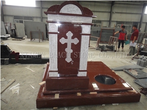 Indian Red Granite Headstone,Western Style and Russia Monuments & Tombstones,Headstones,Gravestone in Our Factory