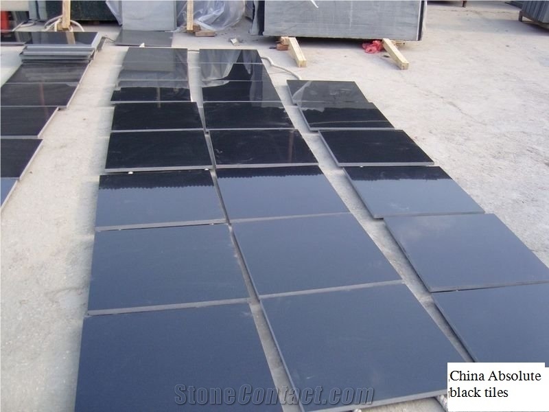 Polished Shanxi Black Granite,China Absolute Black Granite Tiles &Slab