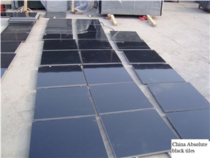 Polished Shanxi Black Granite,China Absolute Black Granite Tiles &Slab