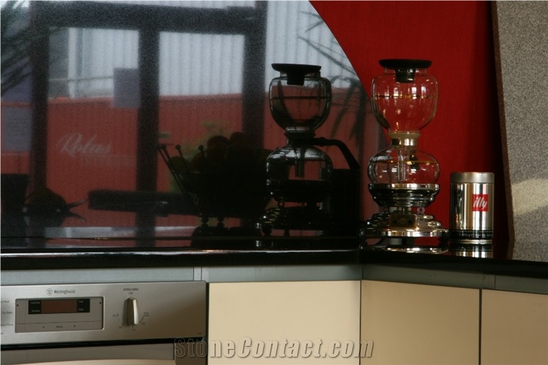 Shanxi Black Absolute Black Granite Kitchen Countertops / Western Design Desk Tops/Vanity Top/Island Top & Bar Top