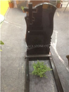Shanxi Black Absolute Black Granite Stone Monuments,tombstones,gravestone,headstones, East Europe & Russia style
