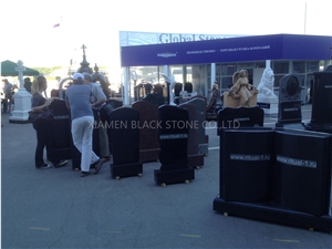 Shanxi Black Granite Monument & Tombstone,Headstones,Gravestone, Russia and Polan Style