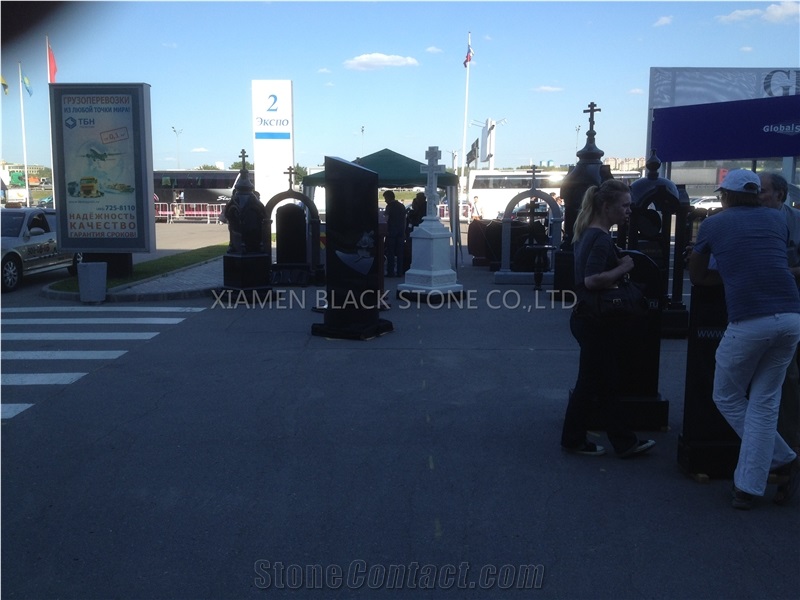 Shanxi Black Granite Monument & Tombstone,Headstones,Gravestone, Russia and Polan Style