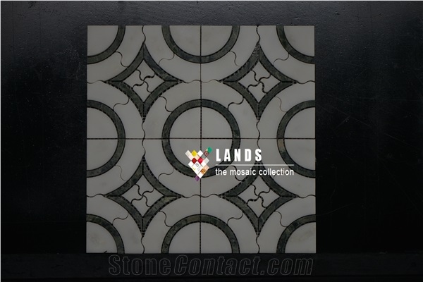 Bianco Carrara Cd Marble Water Jet Wall Mosaic Tile Lswj001