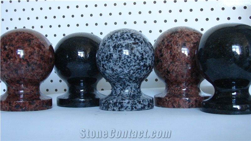 Balls from Granite Grey Ukraine, Maple Red and Gabbro