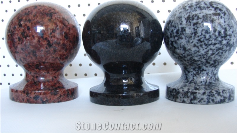 Balls from Granite Grey Ukraine, Maple Red and Gabbro
