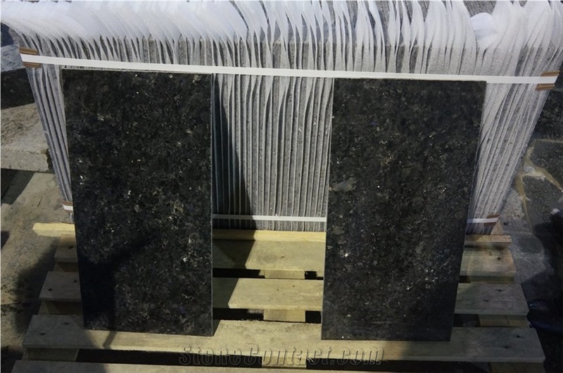 Tiles from Granite Labradorite Volga Blue, Volga Blue Extra, Extra Blue Ukraine, Galactic Blue, Blue Volga (Black Sea)