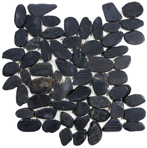 Black Sliced Flat Pebble Polished,Black Polished Pebble Stone,Pebble Pattern Black Sliced Flat Pebble Polished,Black Polished Pebble Stone,Pebble Pattern