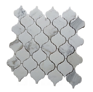 Calacatta Gold White Marble Lantern Mosaic