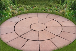 Agra Red Sandstone Patio Circle Pavement