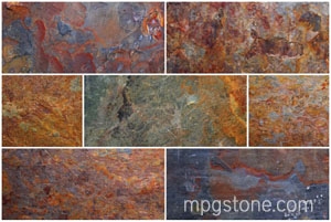 Indian Multicolor Slate Tiles & Slabs, Kund Multicolor Slate Tiles & Slabs