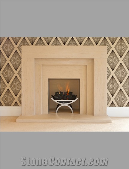Jerusalem Gold Limestone Fireplace