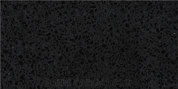 Black artificial quartz Space Black Quartz Stone Nv606