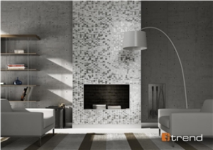 Glass Mosaic Fireplace Surround