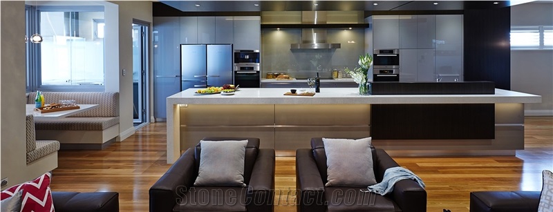 Engineered Quartz Stone Kitchen Countertops, White Quartz Kitchen Countertops