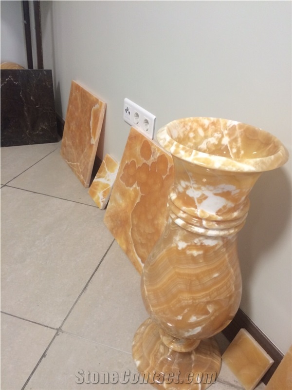 Orange Onyx Flower Pot, Yellow Onyx Flower Pot Iran