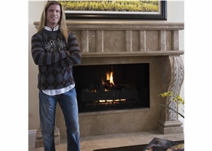 Noce Travertine Fireplace Noce Travertine Fireplace