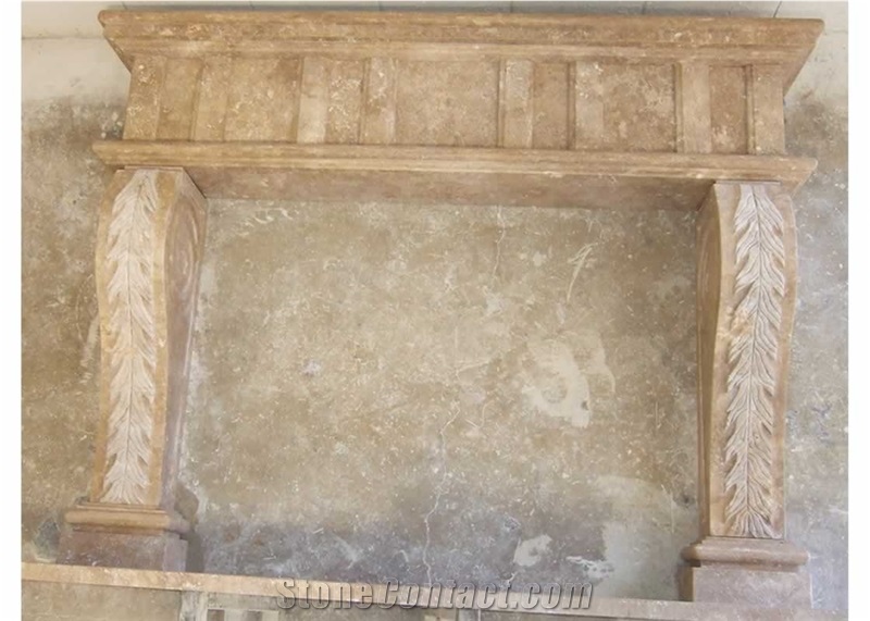 Noce Travertine Fireplace