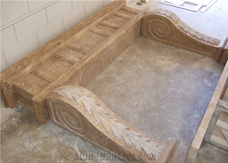 Noce Travertine Fireplace