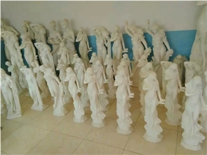 White Marble Human Sculptures