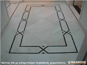 Nestos White Marble Floor Pattern, White Greece Marble Covering Tiles Nestos White Marble Floor Pattern, White Greece Marble Covering Tiles