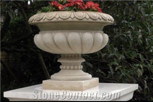 Artificial Beige Sandstone Flower Pots