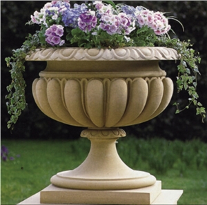 Artificial Beige Sandstone Flower Pots