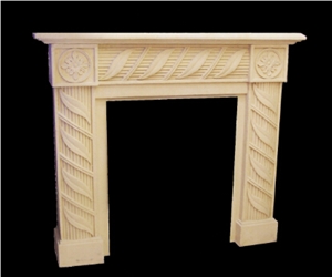China Beige Sandstone Fireplace,Artificial Sandstone Fireplace