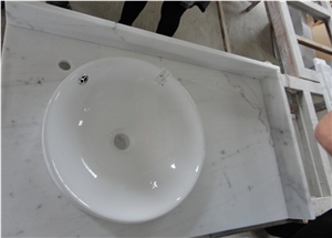 China White Marble Vanity Top,White Marble Bath Top