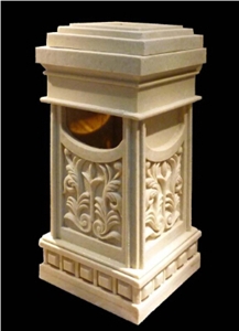 Trash Can, Beige Artificial Stone