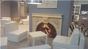 Jerusalem Gold Limestone Fireplace, Yellow Limestone Fireplace Palestine