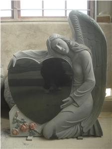 Weeping Angel Tombstone, Shanxi Black Granite Monument & Tombstone