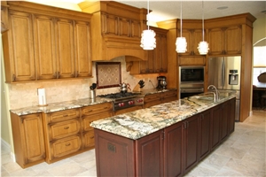 Golden Buzios Granite Kitchen Island Top, Bench Top