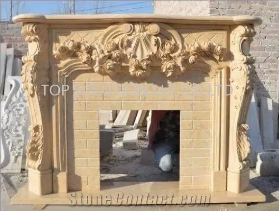 Travertine Fireplace