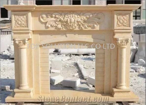Travertine Fireplace