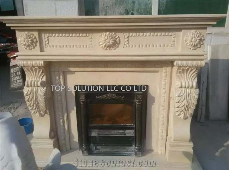 Travertine Fireplace