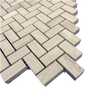 Grey Wooden Vein Marble Mosaic Pattern,Tundra Gray Wood Grain Marble Basketweave Wall Floor Mosaic Covering for Bathroom-Gofar