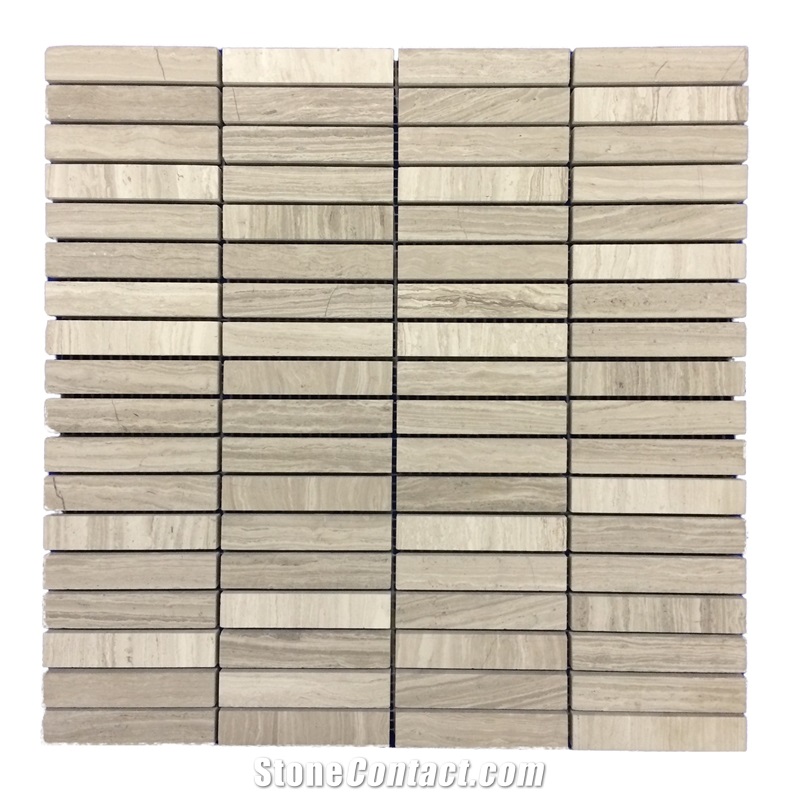Grey Wooden Vein Marble Mosaic Pattern,Tundra Gray Wood Grain Marble Basketweave Wall Floor Mosaic Covering for Bathroom-Gofar