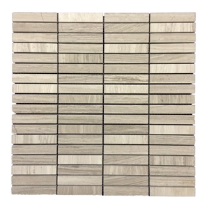 Grey Wooden Vein Marble Mosaic Pattern,Tundra Gray Wood Grain Marble Basketweave Wall Floor Mosaic Covering for Bathroom-Gofar
