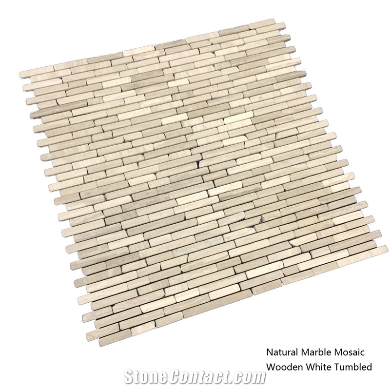 Grey Wooden Vein Marble Mosaic Pattern,Tundra Gray Wood Grain Marble Basketweave Wall Floor Mosaic Covering for Bathroom-Gofar