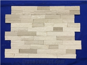 White Wooden Vein Marble Culture Stone Stacked Stone Field Stone Wall Cladding Panel Loose Stone,Interior Loose Corner Stone-Gofar