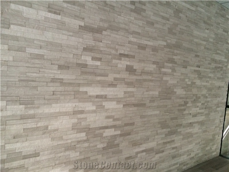 White Wooden Vein Marble Culture Stone Stacked Stone Field Stone Wall Cladding Panel Loose Stone,Interior Loose Corner Stone-Gofar
