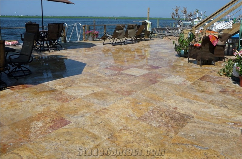 Scabos Travertine Mediterranean Style Patio Pavement