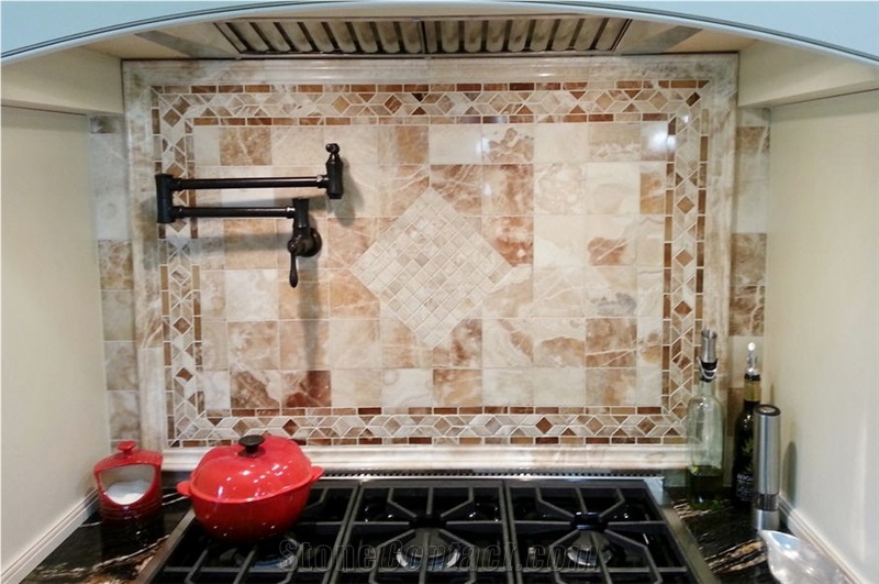 The Splendor Of Honey Onyx - Kitchen Backsplash and Window Surround